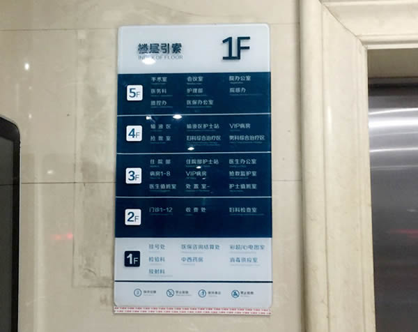 醫院標識索引牌制作公司